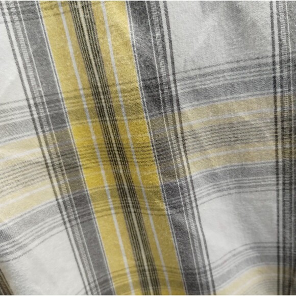 Red Camel Shirt Men's L Cotton Button Down Collar Long Sleeve Yellow Grey Plaid - Picture 11 of 12